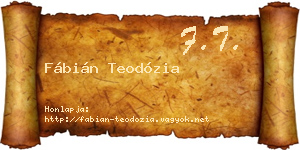 Fábián Teodózia névjegykártya